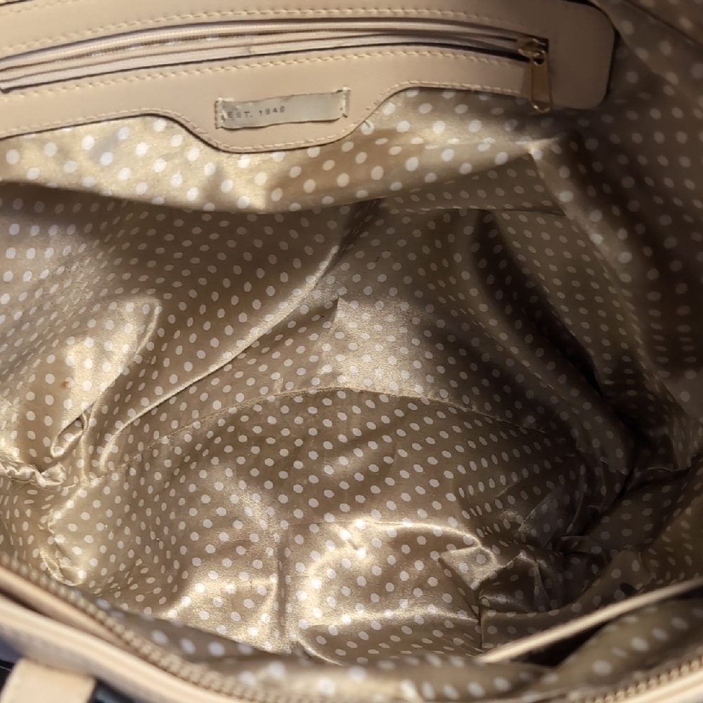 Classic Beige Tote with Rose Gold Metallic Accents - Picture 12 of 14